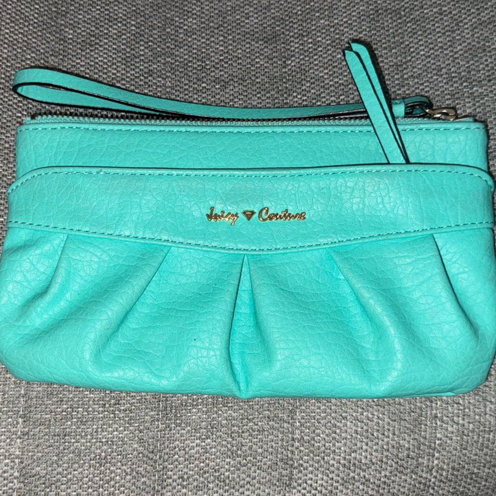 Juicy Couture Aqua Pleated Wristlet